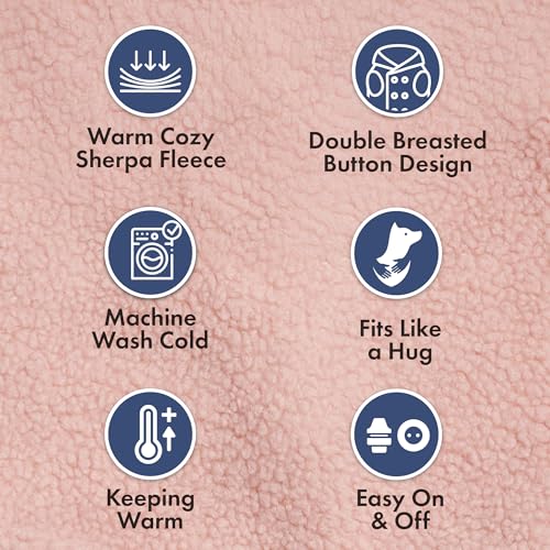 Sherpa Fleece Dog Jacket (Pink / Medium)
