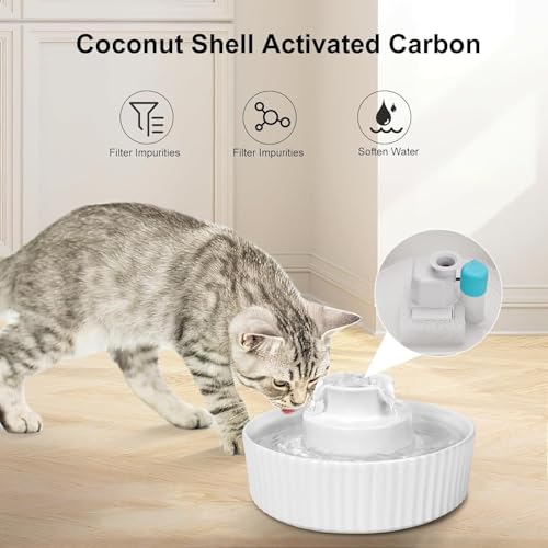 2.1L Ceramic Cat Water Fountain for Cats and Dogs
