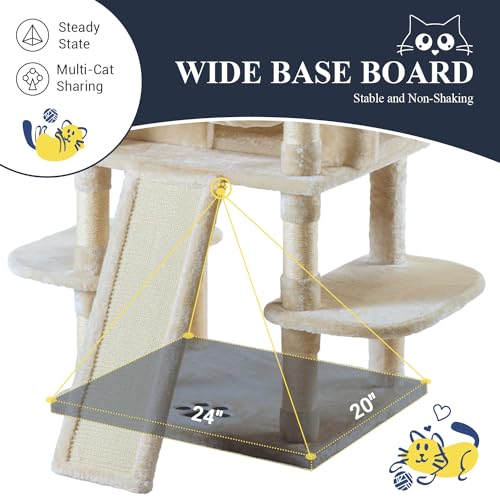 68 Inches Cat Tree (68 in / Beige)