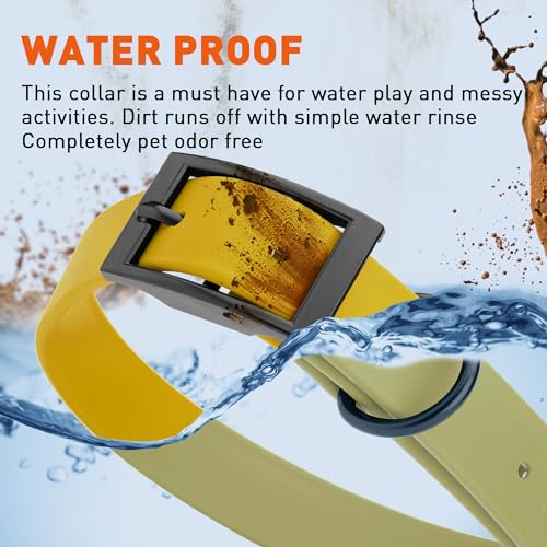 Biothane Waterproof Dog Collar Strong Coated Nylon Webbing with Black Hardware Odor