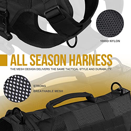 Tactical Dog Harness for Small Dogs (Black / XS)