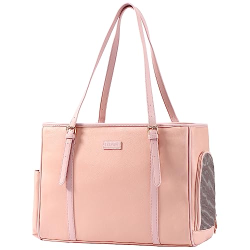 Fashion Dog Purse Pet Carrier Leather Bag for Small Dogs Cats Puppy (Pink)