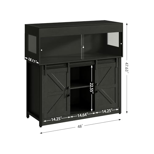 60 Gallon Reptile Terrarium with Stand Reptile Enclosure Tank (Black / 60 Gallon)
