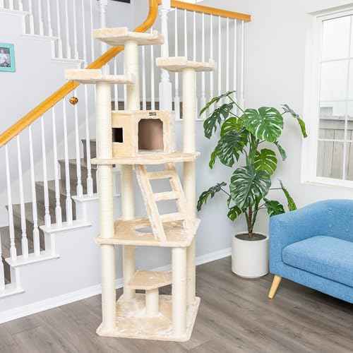 Cat Tree Model A8001 (40"(L)X33"(W)X80"(H) / Beige)