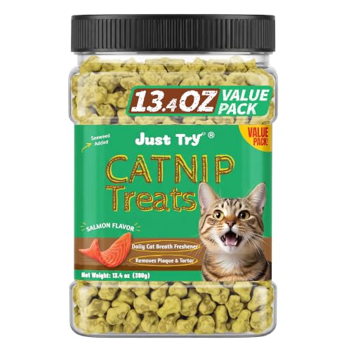 13.4 OZ Crunchy Cat Treats Catnip Treats for Cats with Digestive Support