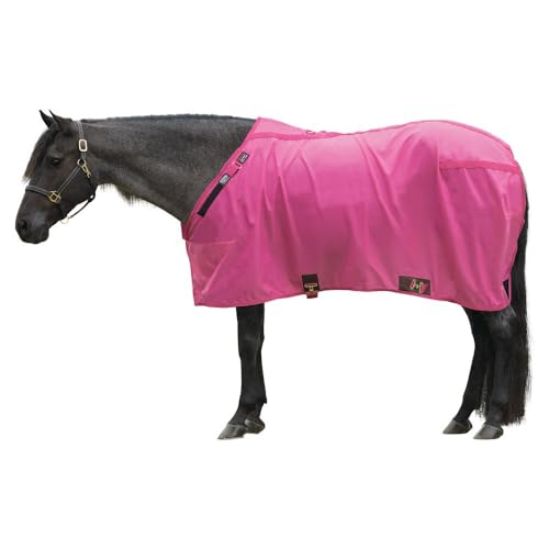 Dura Nylon Horse Stable Sheet (Horse Size 72 / V-Free | Closed Front | Legstrap / Pink)