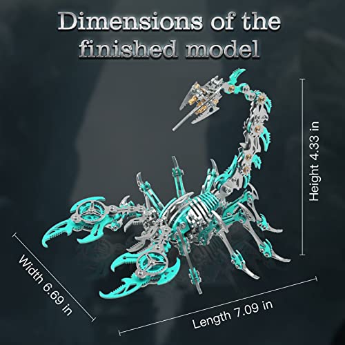 Scorpion 3D Metal Puzzles Kits for Adults Teens (Green)