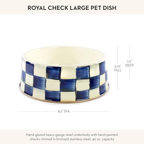 Enamel Pet Dish (Royal Check / Large)