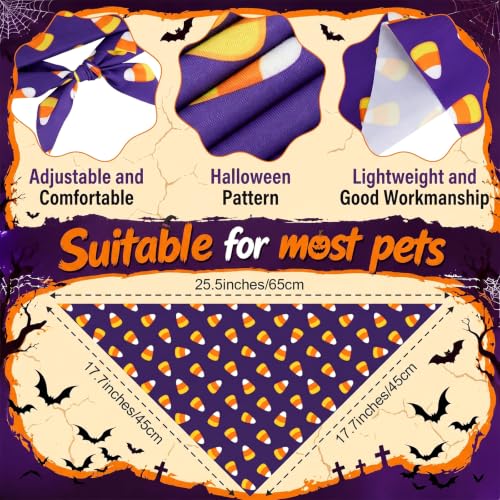 30 Pcs Halloween Dog Bandanas Bulk for Charm Grooming Medium Pet (Ghost Style)