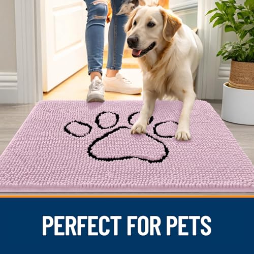 Dog Door Mat for Muddy Paws 48x30 (Dusty Rose / 48" X 30")