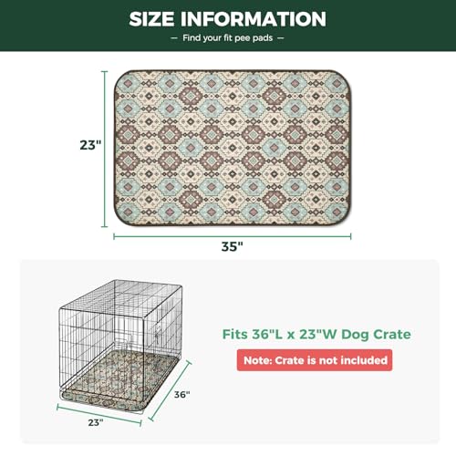 Washable Pee Pads for Dogs (Tribal Beige / 23" x 35" (2 Packs))