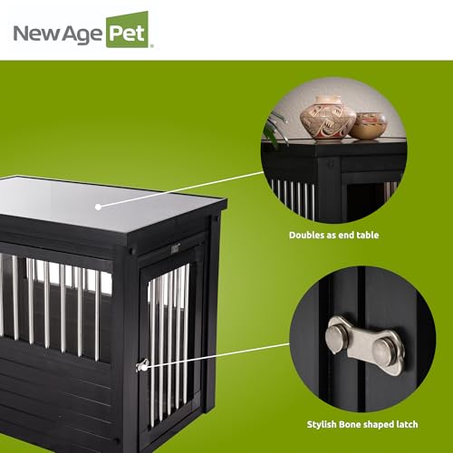 ECOFLEX® Medium Furniture Style Dog Crate & End Table (Black / 29.5"L x 21.1"W x 25.2"H)