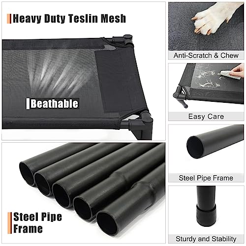 Elevated Dog Bed for Large Dogs (Dark Grey / Large)