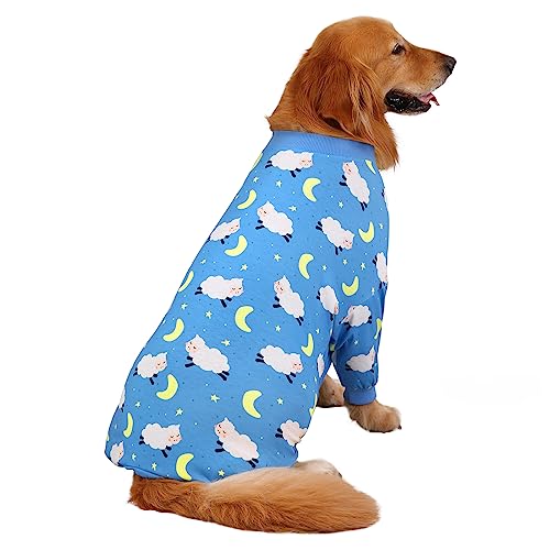Dog Pajamas One Piece Light Comfy Pjs Pet Costume M (Large / Counting Sheep)