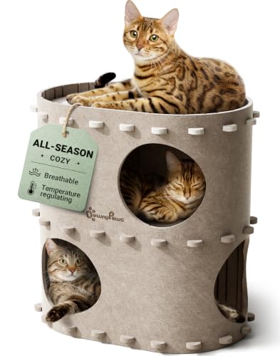 Cat House for Indoor Cats (Cream / Double)