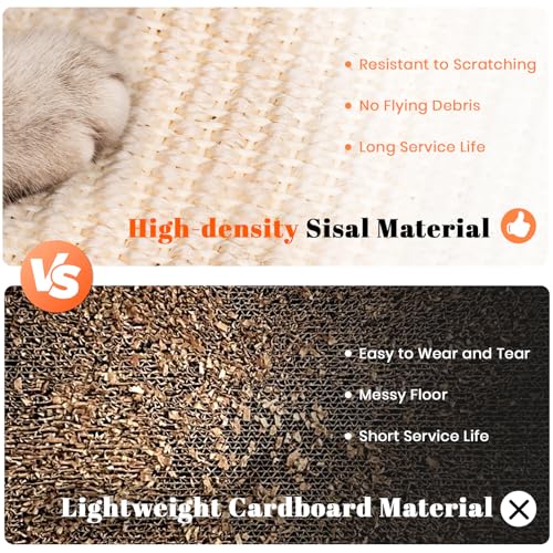 Cat Scratcher Toys Natural Sisal Pad Kitten Interactive Ball Track (Walnut Color)