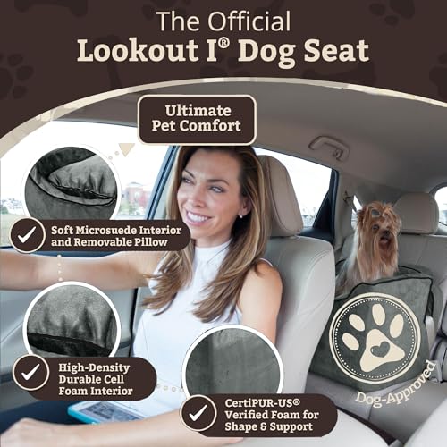 Dog Car Seat for Dogs up to 25lbs (Anthracite with Black / Medium)