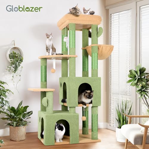 Heavy Duty Cactus Cat Trees for Big Cats Maine Coon (Cactus / 61inch)