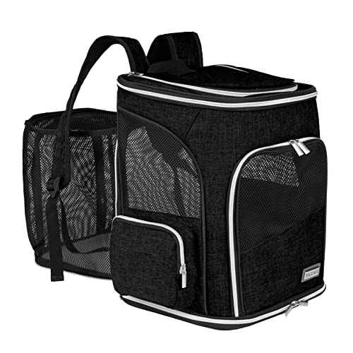 Expandable Pet Carrier Backpack (Black / 12.5"L x 9.0"W x 15.0"H)