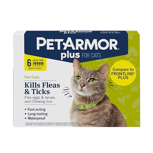 Plus Flea & Tick Topical Cats 1.5 lbs+ (Cats over 1.5lbs / 6 Count (Pack of 1))
