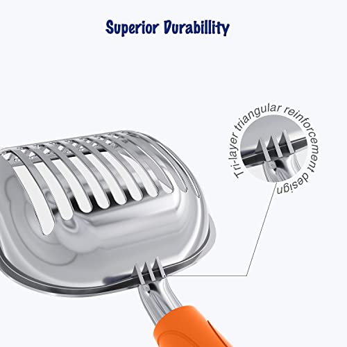Cat Litter Scoop (Small / POLISHED Aluminum \ #08 Red Handle)
