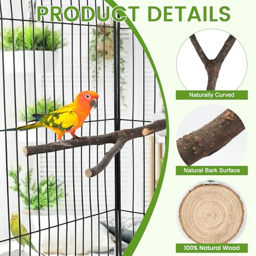 8 Piece Natural Wood Perches (brown / Swing & Rope Set - 8PCS)