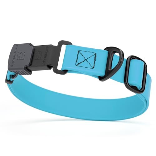 Biothane Waterproof Dog Collar with Herm Sprenger Stainless Steel Quick Release Buckle (W 3/4" x L 12"-19" / Sky Blue)