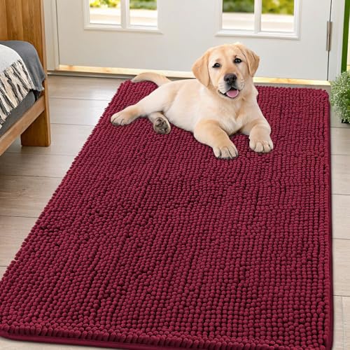 Dog Door Mat for Muddy Paws 47x32 (Burgundy / 47"X32")
