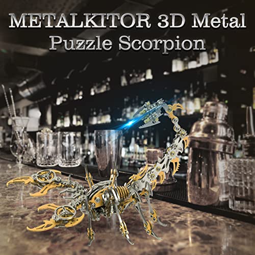 Scorpion 3D Metal Puzzles Kits for Adults Teens (Golden)