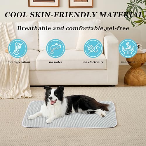 Pet Cooling Mat & Sleeping Pad (36" x 36" / GreyWhite)
