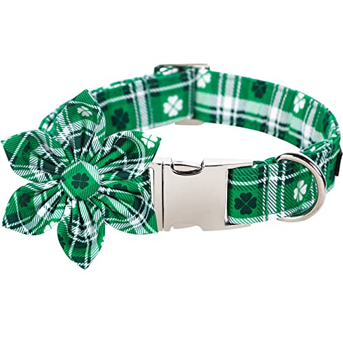 St Patricks Day Dog Collar with Flower (St.Patrick's Day(Flower) / X-Small (Pack of 1))