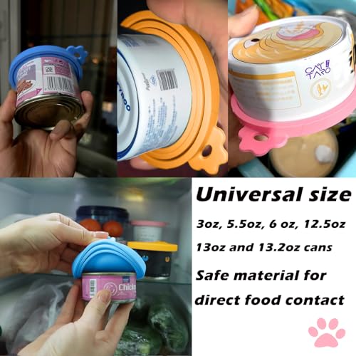 Pet Food Can Spoon & 3 Pcs Can Cover Lids (Regular / Multi-colored)