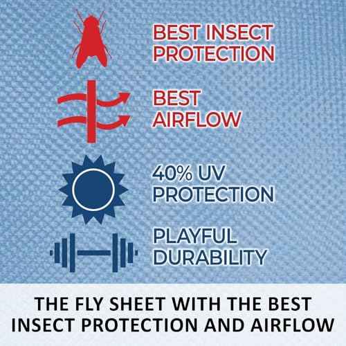 Mosquito Mesh II Adjusta (Horse Size 78 / Attached Neck VTEK Bellyband / Blue)