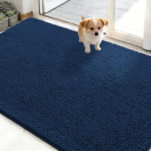 Dog Door Mat for Muddy Paws 48x30 (Dark Blue / 48" X 30")