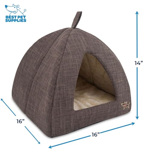 Dog House Bed Crate Mat Tent Indoor Round Soft Plush for Small