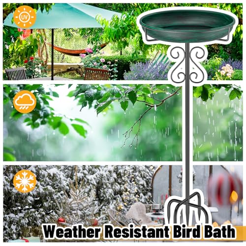 Bird Bath for Outside (Vintage Green)
