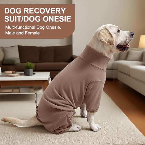Dog Pyjamas PJS Sweater Clothing and Home Clothing Suitable for Medium to Large Breeds of Dogs (Thick Coffee / 4XL)