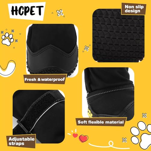 Dog Shoes for Dogs (Light Black / Width 2.16 in)