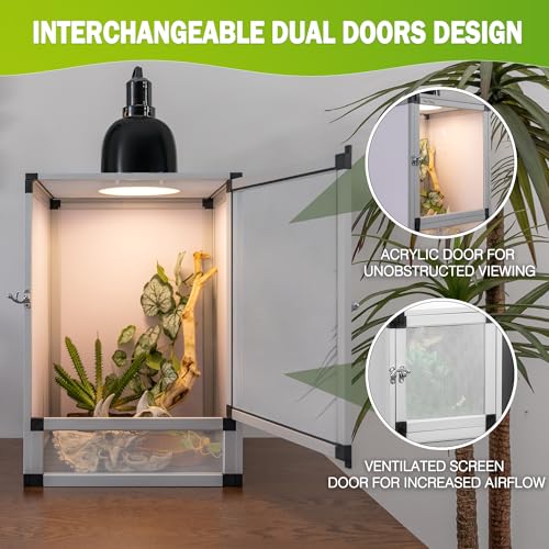 Small Reptile Cage 8" x 8" x 12" (8x8x12inch-two doors / White)