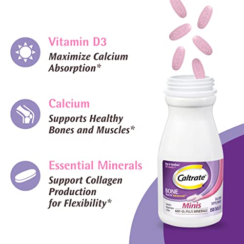 Minis 600 Plus D3 Vitamin D and Calcium Supplement Tablets (150 Count (Pack of 1) / Tablets)