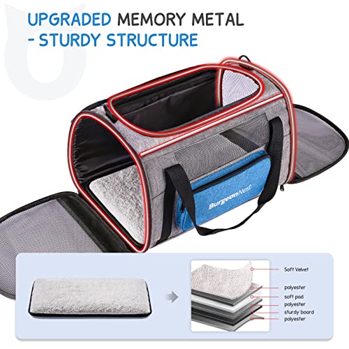 Cat Carrier for Cats up to 20 Lbs (Blue / 17.7"L x 12.0"W x 12.5"H)