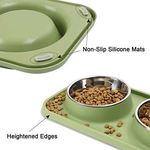 Cat Food Bowls (Olive Green)