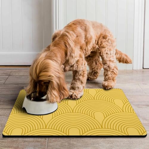 Dog Food Mats for Floors Absorbent (XL(24"×32") / 01-Yellow)