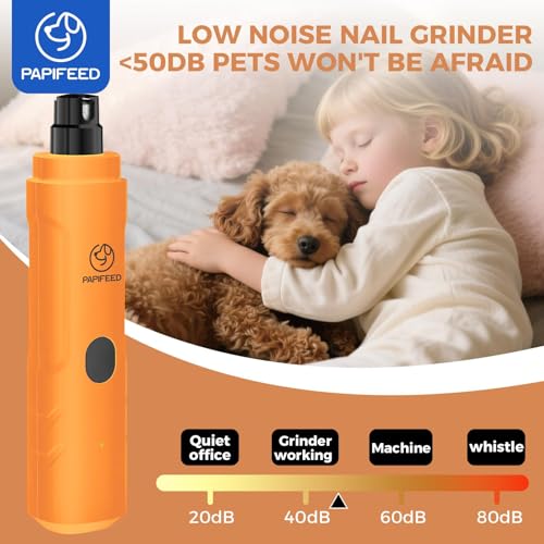 PAPIFFEED Dog Nail Clippers & Grinder with Manual Nail Clipper (Orange)