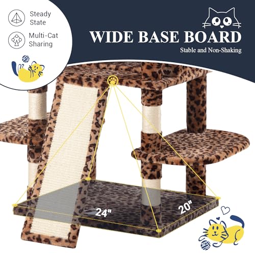 68 Inches Cat Tree (68 in / Leopard Print)