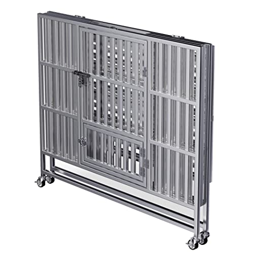 Collapsible Stainless Steel Dog Crate (37.4in)