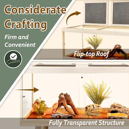 Reptile Enclosure with Leg (Oak / 24"x16"x16",30Gallons)