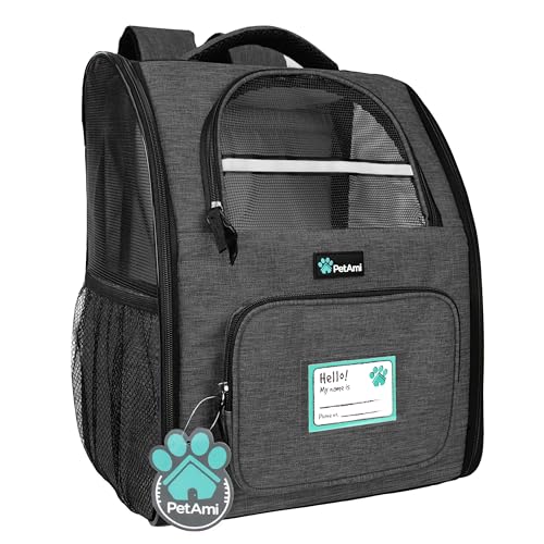 Dog Backpack Carrier Airline Approved Cat Pet Puppy Bag (Charcoal)