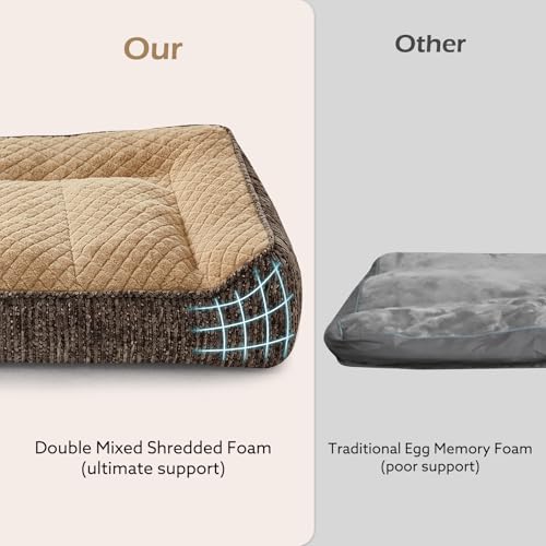 XL Orthopedic Dog Beds Large Sized Dog (L Plus(38"L x 28"W x 8"Th) / Brown)
