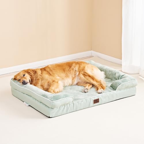 Orthopedic Large Dog Bed (Soft Sage Green / 41.0"l X 27.0"w X 6.5"th)